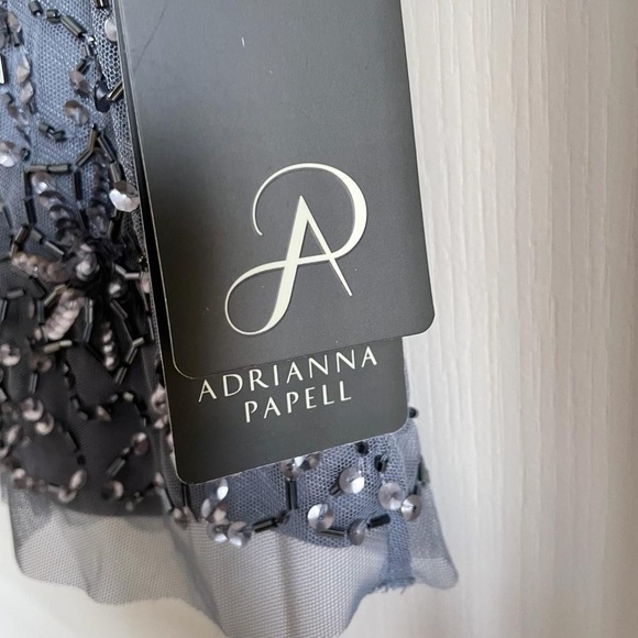 Nwt Adrianna Papell Women's V-Neck Mini Beaded Cocktail Party Dress i - Picture 13 of 14